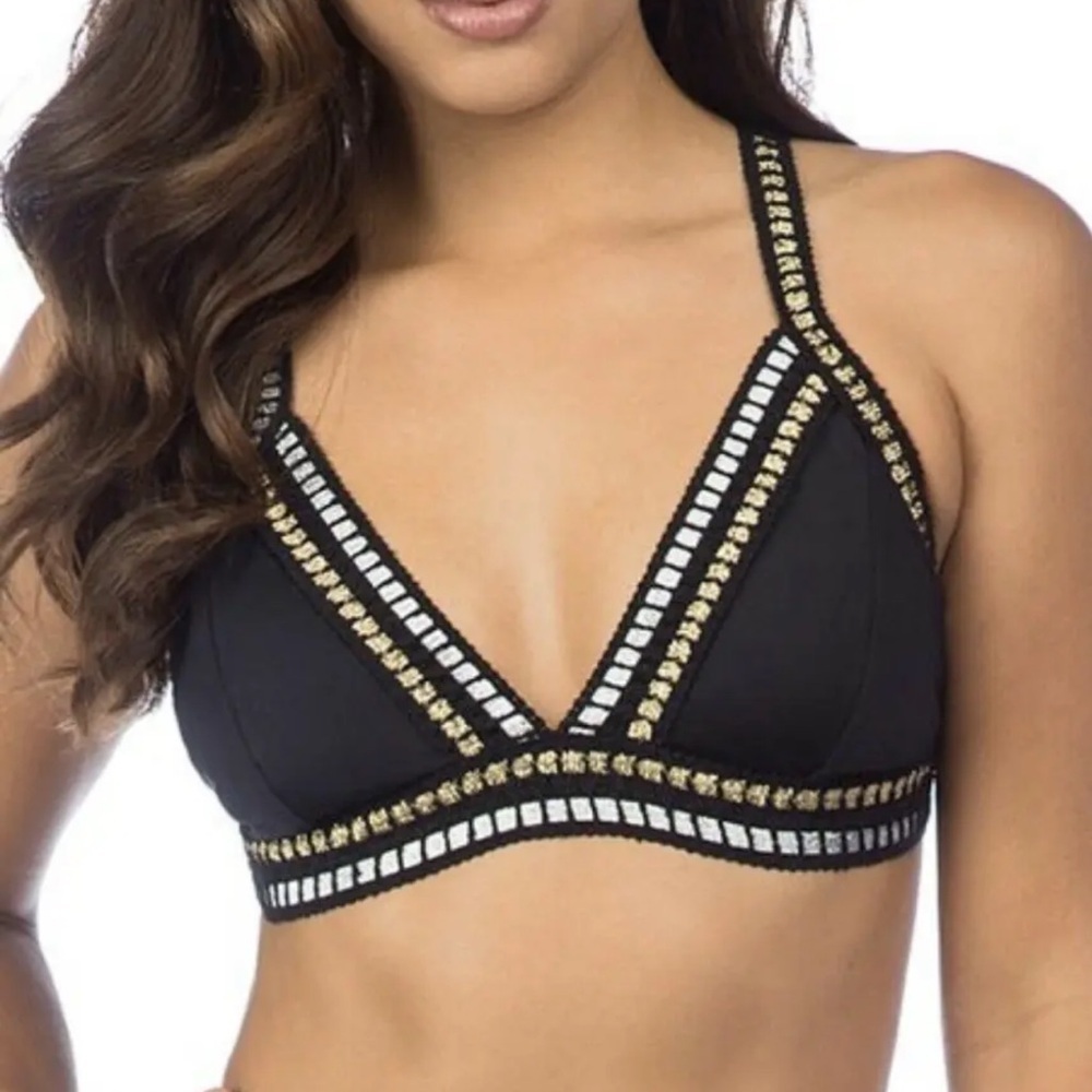 NWT La Blanca Threading Along Triangle Bikini Top size 6